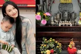 Doãn Hải My trang trí biệt thự chục tỷ đón Tết, được khen vừa đẹp vừa khéo vì mâm cỗ cúng ông Công ông Táo