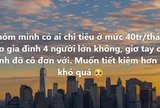 Nhà 4 người tiêu 40 triệu/tháng là nhiều?