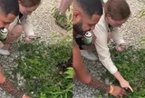 Khách Tây ngồi xổm ven đường ở Hà Giang, tay chạm vào loài cây dại: Nhìn thấy phải rút điện thoại ra quay gấp