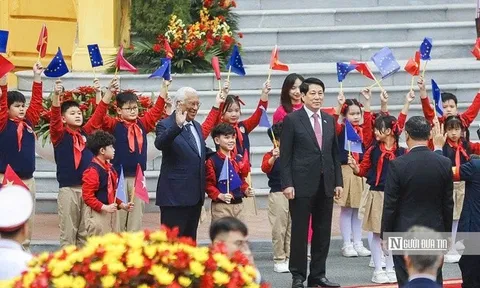 Chủ tịch nước Lương Cường chủ trì Lễ đón Chủ tịch Hội đồng châu Âu