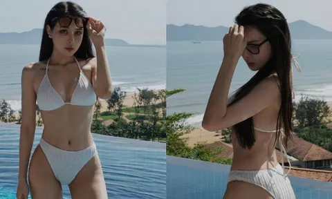 Bạn gái “trâm anh thế phiệt” của cầu thủ Văn Thanh tung ảnh bikini “cực cháy”, visual nét căng, body chuẩn hotgirl phòng gym