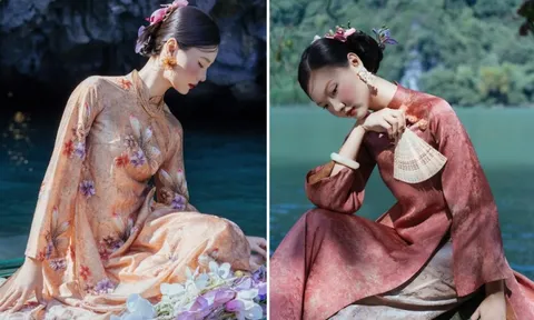 Thương hiệu gây sốt với BST áo dài được khâu tay bởi nghệ nhân bậc thầy: Mỗi đường kim đều tôn vinh nét đài các của người phụ nữ