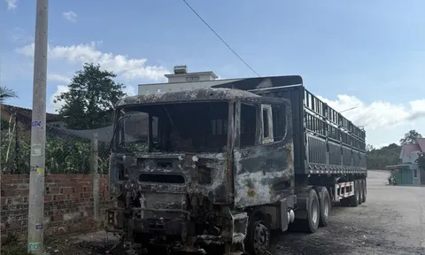 Xe đầu kéo bất ngờ cháy rụi sáng mùng 1 Tết, thiệt hại khoảng 500 triệu đồng