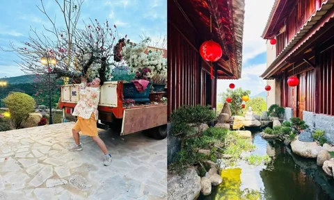 Nam nghệ sĩ đón Tết ở cơ ngơi 10.000 m2, đẹp như khu nghỉ dưỡng, hoa phủ kín nhà
