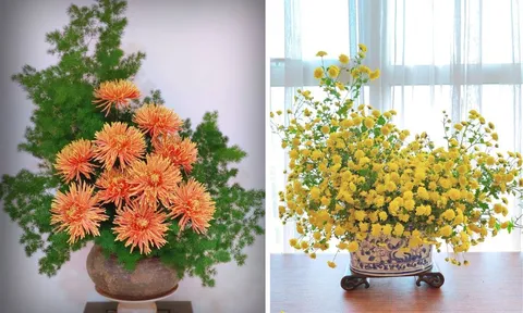 Ngắm những bình hoa cúc cổ đẹp nao lòng của mẹ đảm Hà Nội