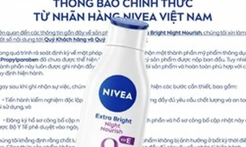 NIVEA Việt Nam thông báo khẩn về sản phẩm bị thu hồi toàn quốc