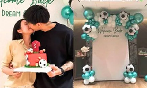 Doãn Hải My mở tiệc hoành tráng mừng Văn Hậu trở lại đỉnh cao sau 2 năm chấn thương ác mộng, "khóa môi" cực ngọt