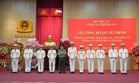 Bộ Công an thăng hàm đại tá cho 21 cán bộ Công an tỉnh Gia Lai