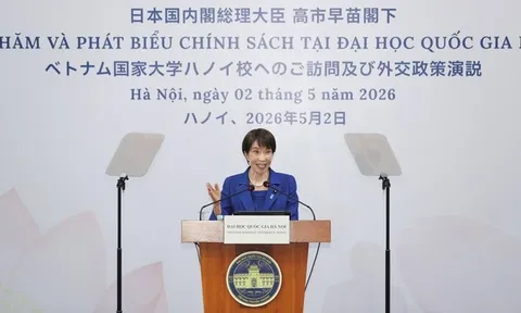 Thủ tướng Nhật Bản phát biểu chính sách tại Đại học Quốc gia Hà Nội