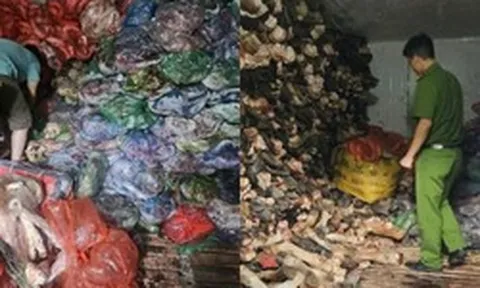 Tiến hành kiểm tra, thu giữ 1.200 kg nội tạng, xương bò bẩn tại một cơ sở kinh doanh ở Hà Nội