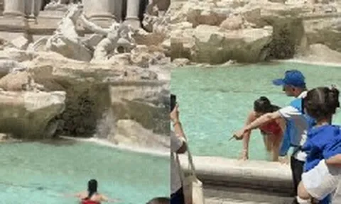 Nhảy xuống đài phun nước nổi tiếng tại Rome để quay TikTok, nữ du khách đối mặt hình phạt bị cấm cửa vĩnh viễn