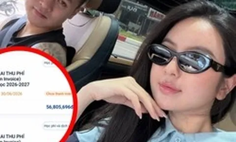 Biên lai gần 57 triệu tiền học mầm non trong 3 tháng của con trai Chu Thanh Huyền gây chú ý