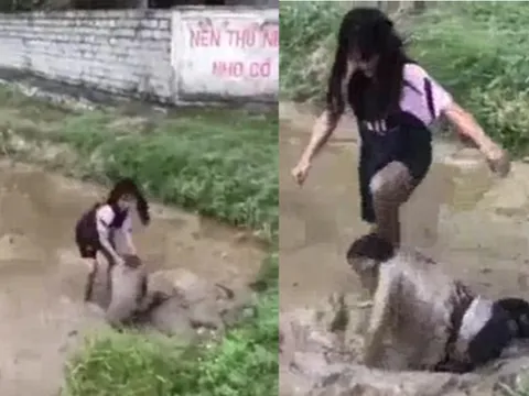 Ngỡ ngàng nguyên nhân vụ nữ sinh lớp 8 bị đánh dã man, nhấn xuống bùn