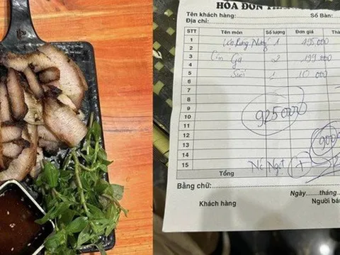 Đĩa thịt heo vài lát của nhà hàng 'ngon từ chất, thật từ tâm' ở Sapa giá 495.000 đồng