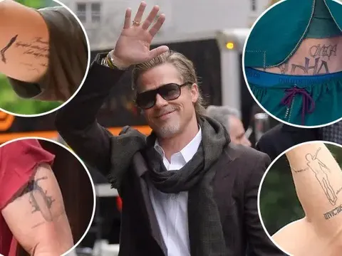 Nhiều hình xăm trên cơ thể Brad Pitt liên quan đến Angelina Jolie