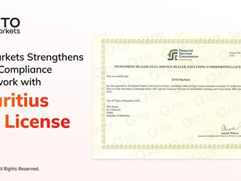 ETO Markets củng cố khung tuân thủ toàn cầu với giấy phép từ Mauritius FSC