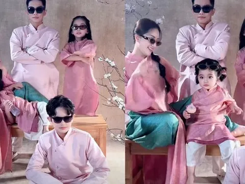 Gia đình Khánh Thi - Phan Hiển gây "sốt" với bộ ảnh Tết cực chất, bé Lisa xinh yêu như thiên thần chiếm trọn "spotlight"