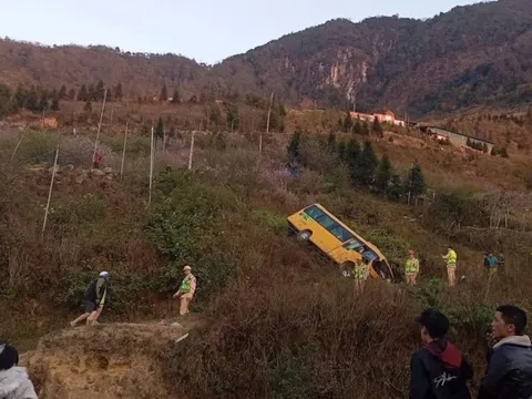 Xe khách chở khoảng 20 người nghi mất phanh gặp nạn tại Sa Pa