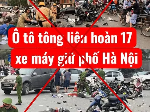 Công an lên tiếng trước thông tin ô tô tông liên hoàn 17 xe máy giữa phố Hà Nội
