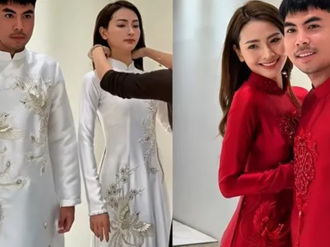 Lộ hình ảnh MC Huyền Trang Mù Tạt cùng tiền vệ Đức Huy diện áo dài xứng đôi cho lễ ăn hỏi hôm nay