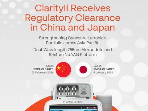 Cynosure Lutronic củng cố vị thế tại khu vực APAC -- khu vực tăng trưởng nhanh nhất thế giới về thiết bị thẩm mỹ y khoa, với việc Clarity II™ được phê duyệt pháp lý tại Trung Quốc và Nhật Bản, tháng 2 năm 2026