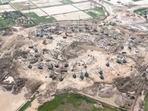 Hình hài sân vận động Trống Đồng lớn nhất thế giới ở ngoại thành Hà Nội