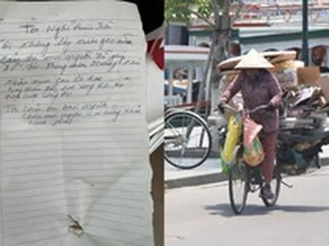 Mảnh giấy thông báo “nghỉ hưu” của người phụ nữ đi xin nước gạo khiến nhiều người xúc động: “Nhờ mọi người mà con tôi được ăn học…”