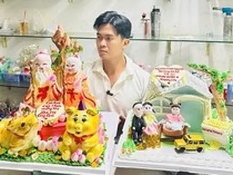 ‘Thổi hồn’ 12 con giáp lên bánh kem, chàng trai khiến dân mạng trầm trồ