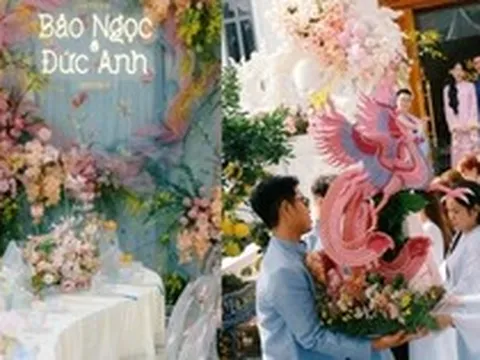 Đám cưới của cặp đôi Sóc Trăng đẹp khá tinh tế với tông pastel giữa dinh thự xa hoa, từng chi tiết đều được vẽ bằng tay