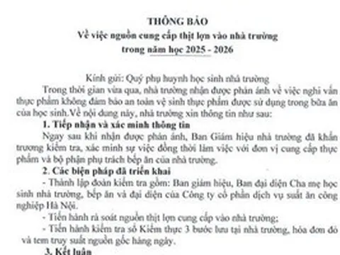 Phụ huynh cắt cơm bán trú sau vụ 300 tấn thịt lợn bệnh được đưa vào trường học