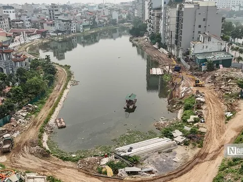 Hà Nội: Ì ạch thi công cải tạo hồ Tứ Liên