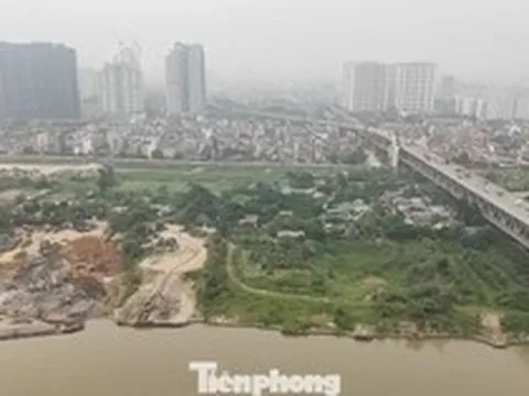 Cận cảnh khu đất dự án công viên đầu tiên tại Trục đại lộ cảnh quan sông Hồng
