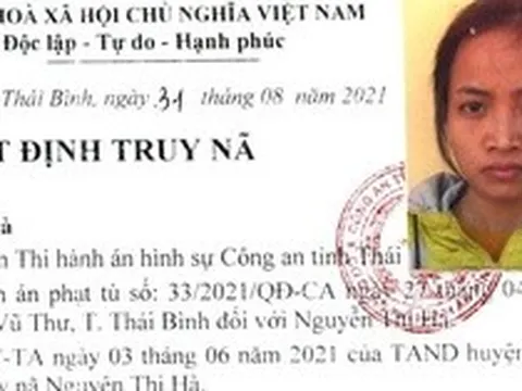 Truy nã toàn quốc Nguyễn Thị Hà SN 1993