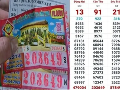 Chiều 9-4, xổ số miền Nam xác định nơi trúng 3 giải độc đắc của 3 đài
