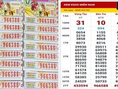 Sáng 15-4, xuất hiện 160 vé xổ số miền Nam trúng độc đắc và an ủi