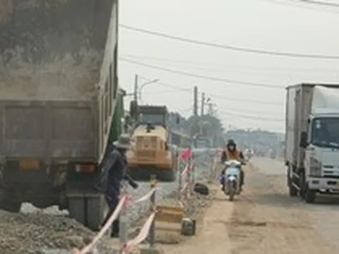 Cận cảnh công trường mở rộng đường ĐT784C ở Tây Ninh