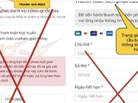 Cảnh báo chiêu lừa "phạt nguội 50.000 VND" qua website giả dịch vụ công