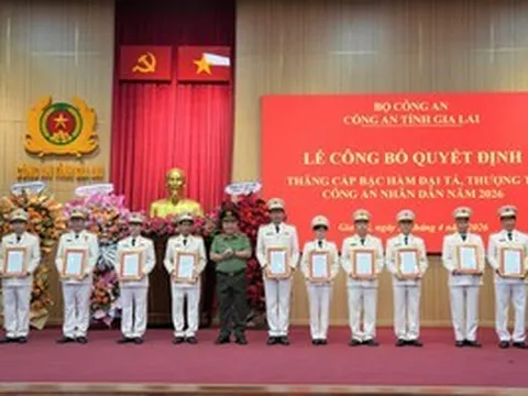Bộ Công an thăng hàm đại tá cho 21 cán bộ Công an tỉnh Gia Lai