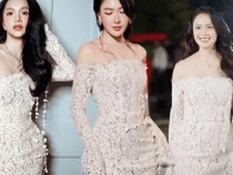 Hoa hậu Hương Giang và nàng thơ "phim giờ vàng VTV" cùng đọ sắc với mẫu đầm ren giá hơn 11 triệu của local brand Việt