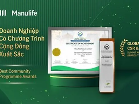 Manulife Việt Nam nhận giải thưởng quốc tế về hoạt động cộng đồng