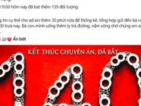Fanpage Phòng, chống ma túy - Công an TP. Hồ Chí Minh (PC04) đăng thông báo nóng giữa trưa, con số 140 là tâm điểm