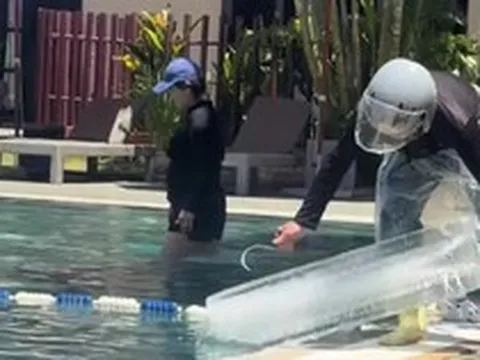Resort Hội An thả khối đá khổng lồ xuống bể bơi, khách Tây giải nhiệt cấp tốc: “Sao giống cách mẹ tôi làm mát bát canh rau luộc vậy?”