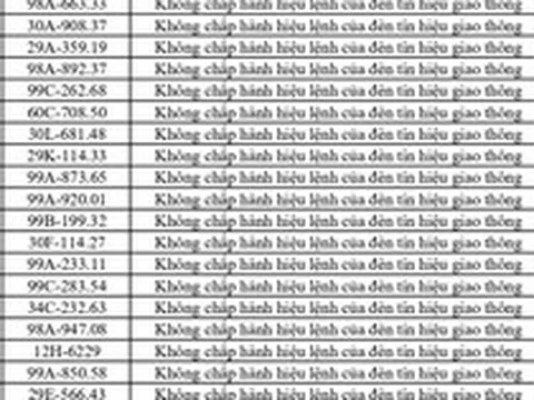 429 chủ phương tiện vi phạm mang biển số sau nhanh chóng nộp phạt nguội theo Nghị định 168