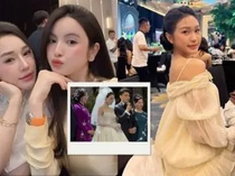 Doãn Hải My, Chu Thanh Huyền lên đồ sang chảnh, đọ sắc cùng dàn WAGs Việt xinh đẹp tại lễ cưới Văn Thanh - Bích Hạnh ở Hà Nội