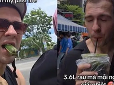 Khách Mỹ tự nhận là “Tây Thanh Hóa” gây sốt với món pizza nem chua rau má