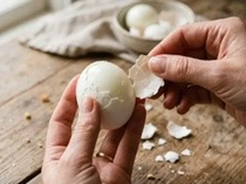 Mẹo bóc vỏ trứng luộc cực nhanh