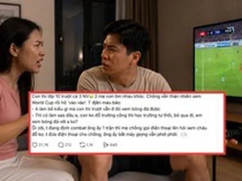 Vợ trách "con thi trượt lớp 10 mà chồng vẫn ngồi xem World Cup", cuộc điện thoại sau đó khiến tình huống xoay "180 độ"