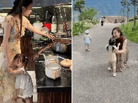 Con gái Phương Oanh bám mẹ không rời, một câu "than thở" của mẹ bỉm khiến dân tình cười nghiêng ngả
