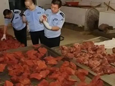 Theo dõi suốt 2 tháng, phanh phui đường dây sản xuất thịt giả doanh thu 19 tỷ đồng, thu giữ 2,2 tấn thịt chất thành "núi"